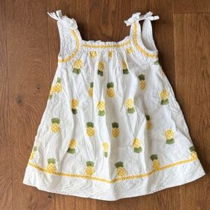 Tommy Bahama White and Yellow Pineapple Print Kids Dress